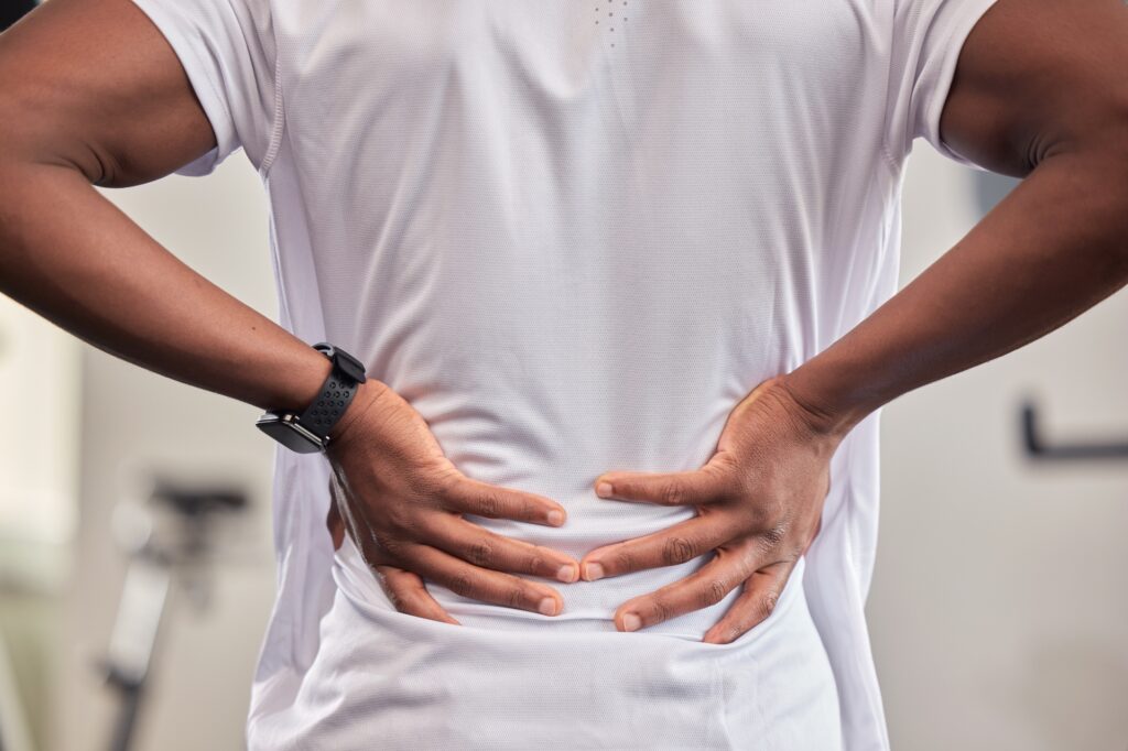 a person with lower back pain